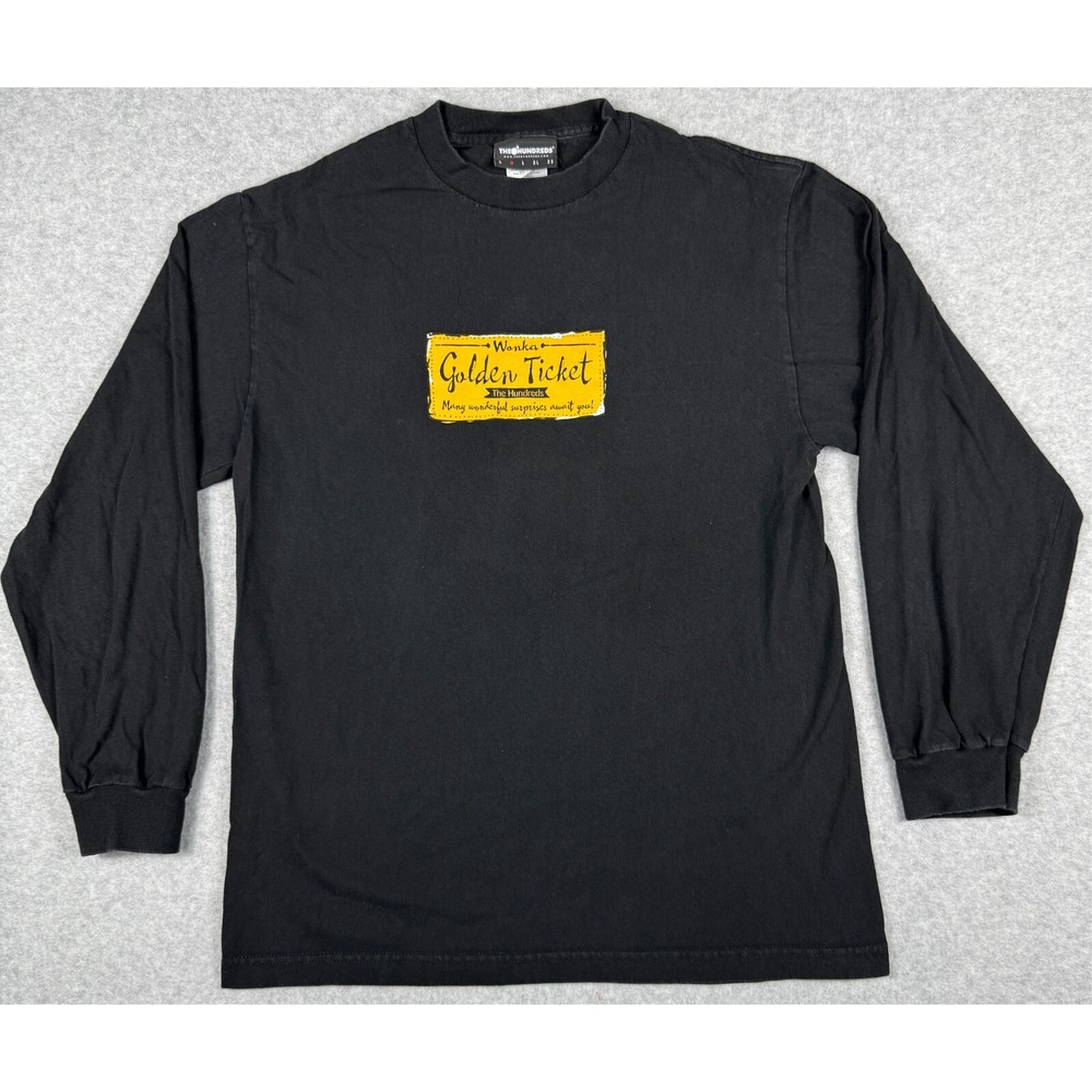 The Hundreds‎ x Roald Dahl Shirt Mens Medium Black Willy Wonka Golden Ticket M